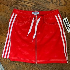 NWT Red Adidas 3 Stripe Skirt
